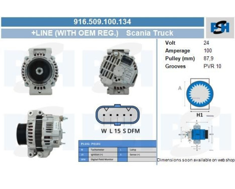 Dinamo Scania 100A 916.509.100.134 PlusLine