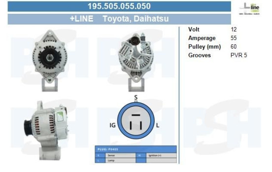 Dinamo Toyota 60A 195.505.055.050 PlusLine, Imagen 5