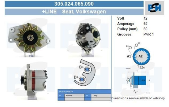 Dinamo Volkswagen 65A 305.024.065.090 PlusLine, Imagen 5
