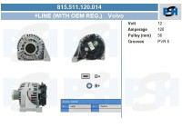 Dinamo Volvo 120A 815.511.120.014 PlusLine