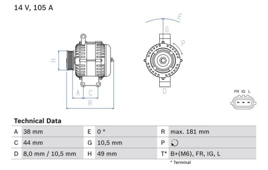 GENERADOR TRIFÃ?SICO 8424 Bosch