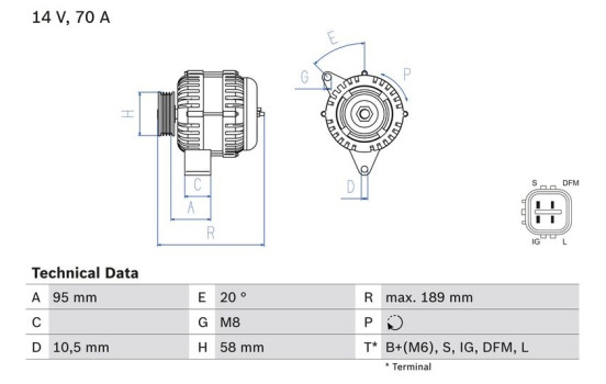 TOYOTA ALTERNATIVA ECH-STD 8411 Bosch, Imagen 2