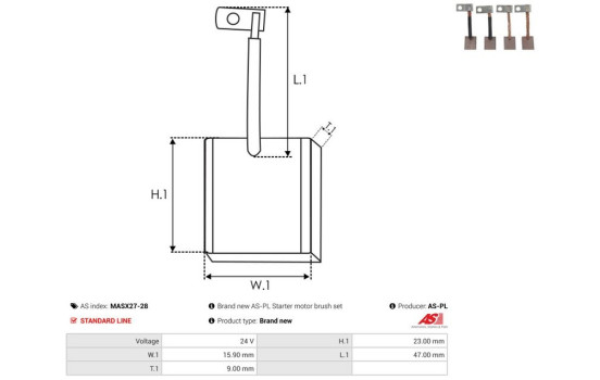 Escobilla de carbón, motor de arranque, Imagen 2