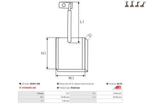 Escobilla de carbón, motor de arranque, Imagen 2