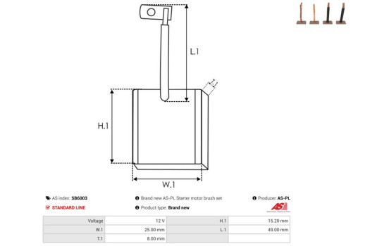 Escobilla de carbón, motor de arranque, Imagen 2