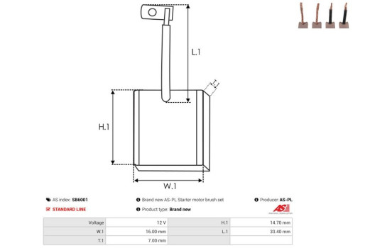 Escobilla de carbón, motor de arranque, Imagen 2