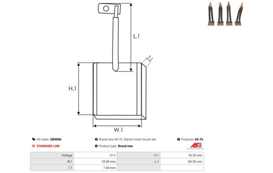 Escobilla de carbón, motor de arranque, Imagen 2