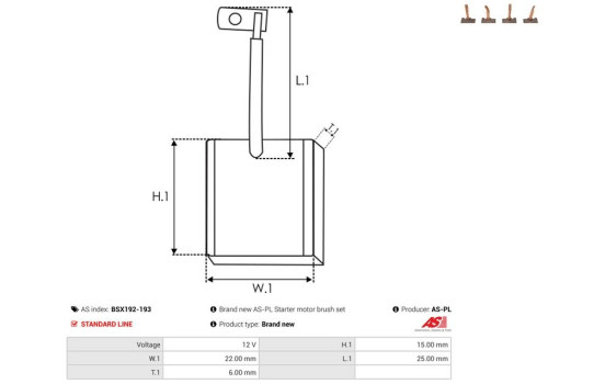 Escobilla de carbón, motor de arranque, Imagen 2