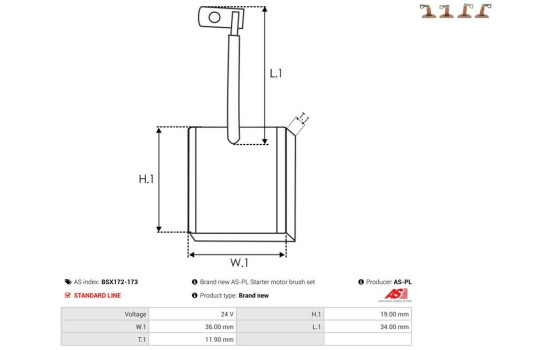 Escobilla de carbón, motor de arranque, Imagen 2