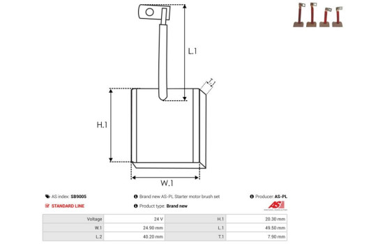 Escobilla de carbón, motor de arranque, Imagen 2