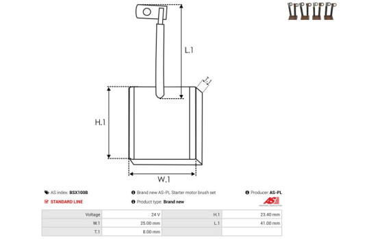 Escobilla de carbón, motor de arranque, Imagen 2
