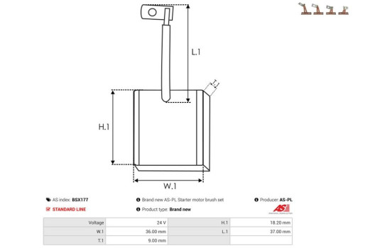 Escobilla de carbón, motor de arranque, Imagen 2