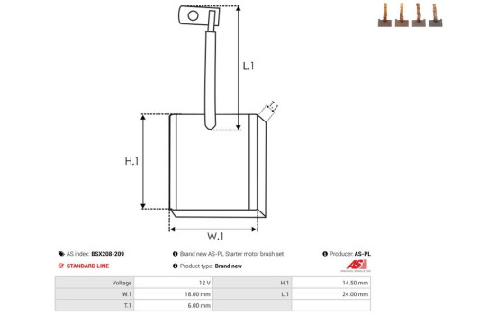 Escobilla de carbón, motor de arranque, Imagen 2