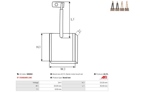 Escobilla de carbón, motor de arranque, Imagen 2