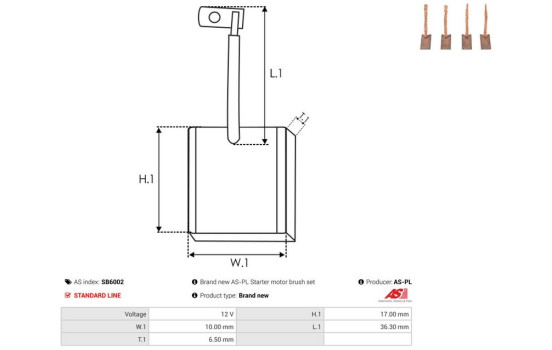 Escobilla de carbón, motor de arranque, Imagen 2
