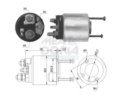 Interruptor de solenoide, motor de arranque