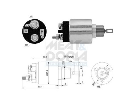 Interruptor de solenoide, motor de arranque