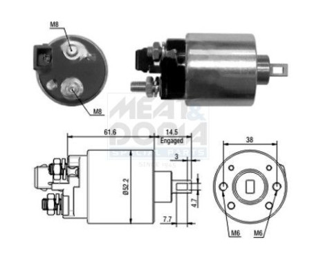 Interruptor de solenoide, motor de arranque