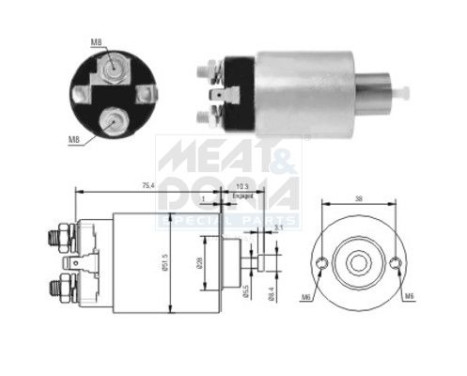 Interruptor de solenoide, motor de arranque