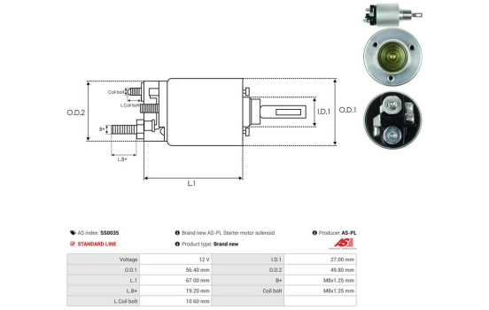 Interruptor de solenoide, motor de arranque, Imagen 4