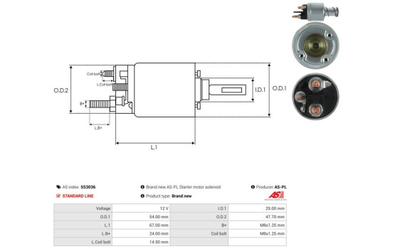 Interruptor de solenoide, motor de arranque, Imagen 4