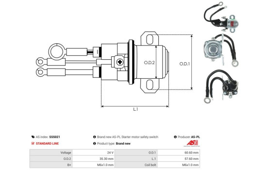 Interruptor de solenoide, motor de arranque, Imagen 4