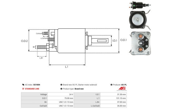 Interruptor de solenoide, motor de arranque, Imagen 4