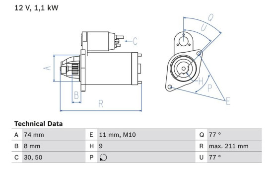 Motor de arranque 1650 Bosch