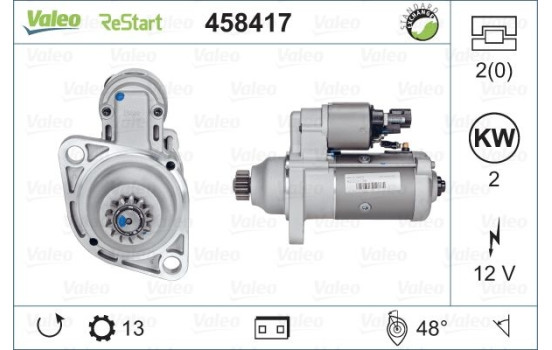 Motor de arranque 458417 Valeo