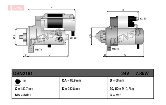 Motor de arranque / Arrancador DSN2161 Denso, Imagen 3