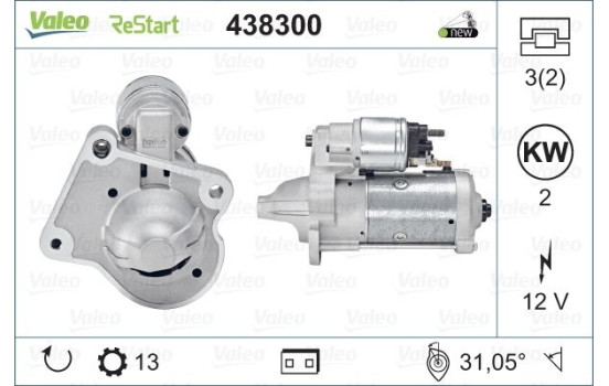 Motor de arranque / Arranque 438300 Valeo