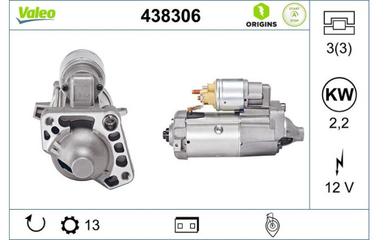 Motor de arranque / Arranque 438306 Valeo, Imagen 4