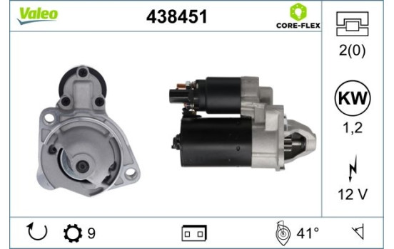 Motor de arranque / Arranque 438451 Valeo