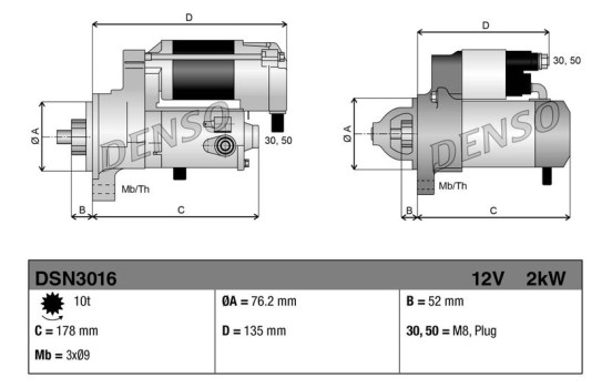 Motor de arranque / Arranque DSN3016 Denso