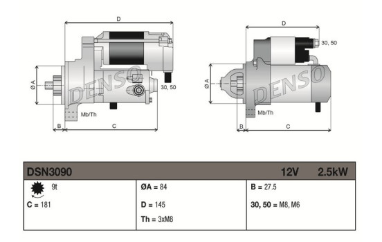 Motor de arranque / Arranque DSN3090 Denso