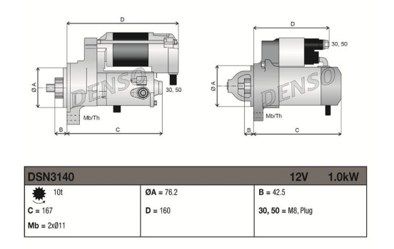 Motor de arranque / Arranque DSN3140 Denso