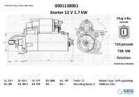 Motor de arranque BMW 1,7 kW