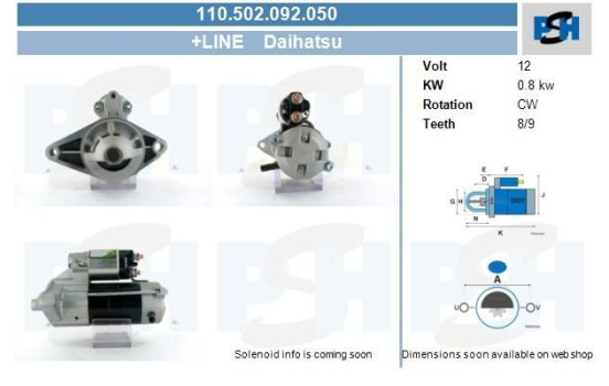 Motor de arranque Daihatsu 0,8 kw, Imagen 4