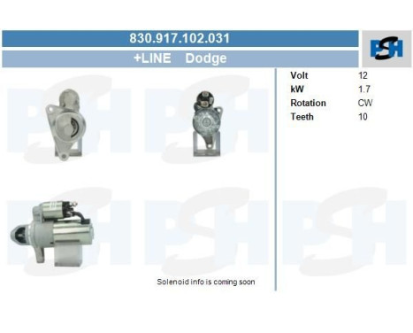 Motor de arranque Dodge 1,7 kW