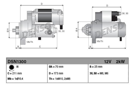 Motor de arranque DSN1300 Denso