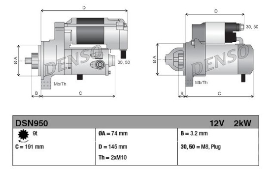 Motor de arranque DSN950 Denso