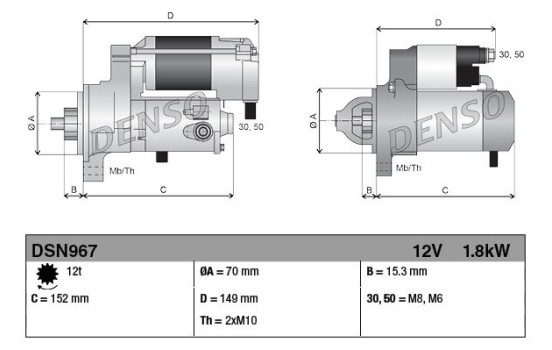 Motor de arranque DSN967 Denso