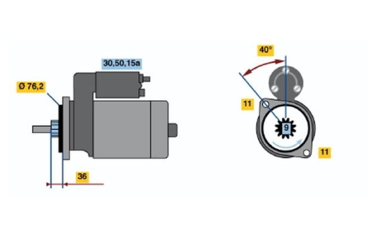 Motor de arranque DW(L)12V1,1KW Bosch, Imagen 3