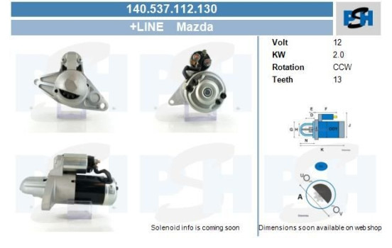 Motor de arranque Mazda 2.0 kw, Imagen 4