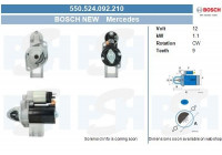 Motor de arranque Mercedes 1,1 kw 550.524.092.210 Bosch