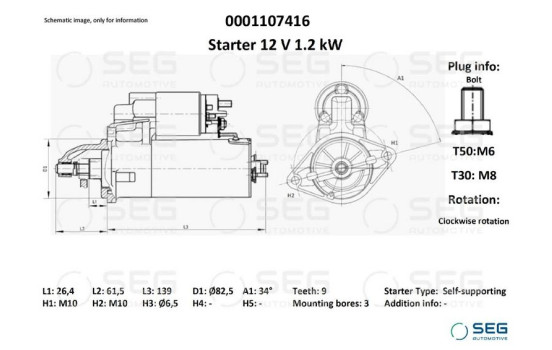 Motor de arranque Mercedes 1,3 kW, Imagen 6