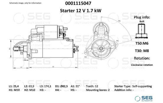 Motor de arranque Mercedes 1,7 kW