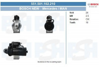 Motor de arranque Mercedes 2,5 kw 551.501.102.210 Bosch