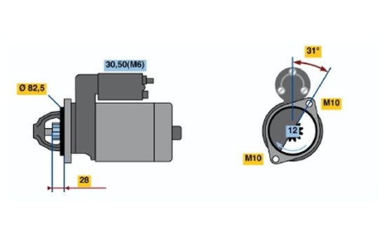 Motor de arranque R74-E2512V(R) Bosch
