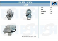 Motor de arranque Toyota 2,2 kw